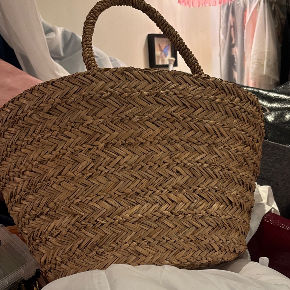 Colorful Embroidered Straw Tote - Picture 5 of 5